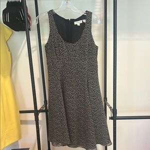 Ann Taylor Black and White Sleeveless A-line Mini Dress